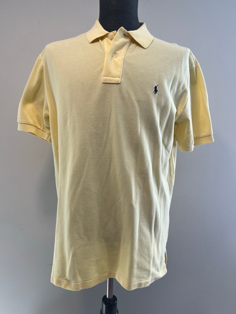 Polo Ralph Lauren 100% Pique Cotton Collared Shirt Yellow Size Large SG